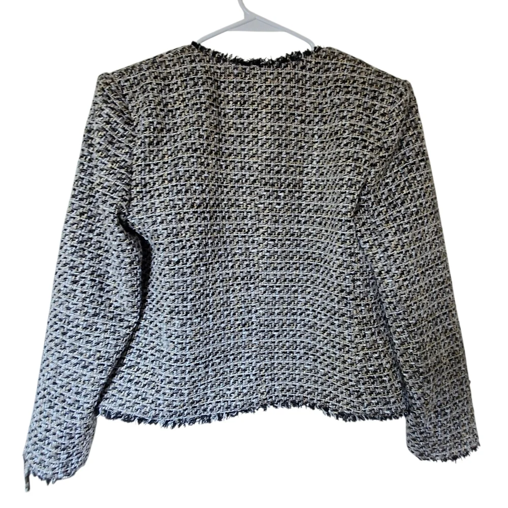 Express Plaid Raw Hem Open Front Blazer Size M EUC - Picture 6 of 6